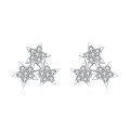 wholesale 925 Sterling Silver Elegant Starburst Zircon Stud Earrings In Sterling Silver-0-0