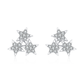 wholesale 925 Sterling Silver Elegant Starburst Zircon Stud Earrings In Sterling Silver-0-5