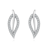 wholesale 925 Sterling Silver Elegant Teardrop Zircon Earrings In Sterling Silver-undefined