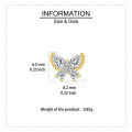 wholesale 925 Sterling Silver Elegant Butterfly Zircon Earrings With Golden Accents-0-2