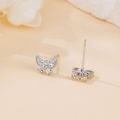 wholesale 925 Sterling Silver Elegant Butterfly Zircon Earrings With Sparkling Gemstone Accents-0-4