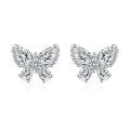 wholesale 925 Sterling Silver Elegant Butterfly Zircon Earrings With Sparkling Gemstone Accents-0-0
