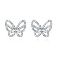 wholesale 925 Sterling Silver **stunning Zircon Butterfly Earrings: Elegant Jewelry For Special Occasions**-