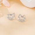 wholesale 925 Sterling Silver Elegant Heart-shaped Zircon Earrings For Special Occasions-0-3
