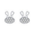 wholesale 925 Sterling Silver **fashionable Rabbit Design Zircon-studded Silver Earrings**-0-0