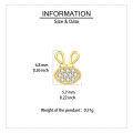 wholesale 925 Sterling Silver Luxury Golden Bunny Earrings With Zircon Accents-0-2