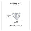 wholesale 925 Sterling Silver Elegant Heart-shaped Zircon Stud Earrings With Starburst Design-0-2