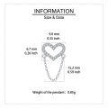 wholesale 925 Sterling Silver Elegant Heart-shaped Zircon Accent Chain Earrings-0-2