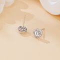 wholesale 925 Sterling Silver Elegant Heart-shaped Zircon Stud Earrings In Sterling Silver-0-2
