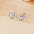 wholesale 925 Sterling Silver Elegant Heart-shaped Zircon Stud Earrings In Sterling Silver-0-1