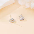 wholesale 925 Sterling Silver Elegant Heart-shaped Zircon Earrings In Plated with White Gold-0-3