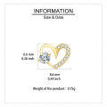 wholesale 925 Sterling Silver Elegant Heart-shaped Zircon Stud Earrings In Gold Plating-0-3
