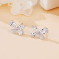 wholesale 925 Sterling Silver Butterfly Zircon Earrings In Platinum Setting-0-4