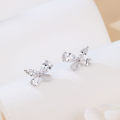 wholesale 925 Sterling Silver Butterfly Zircon Earrings In Platinum Setting-0-3