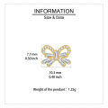 wholesale 925 Sterling Silver Elegant Zircon-encrusted Gold Butterfly Earrings-0-2