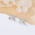 wholesale 925 Sterling Silver Elegant Zircon Bow Earrings With Sparkling Accents-0-4