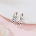 wholesale 925 Sterling Silver Elegant Moissanite Hoop Earrings With Suspended Solitaire In Sterling Silver-0-4