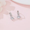 wholesale 925 Sterling Silver Elegant Moissanite Hoop Earrings With Suspended Solitaire In Sterling Silver-0-3
