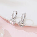 wholesale 925 Sterling Silver Elegant Moissanite Cloverleaf Hoop Earrings In Sterling Silver-0-4