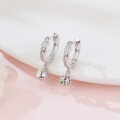 wholesale 925 Sterling Silver Elegant Moissanite Hoop Earrings With Dangling Solitaire Drops-0-4
