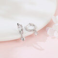 wholesale 925 Sterling Silver Elegant Moissanite Hoop Earrings With Dangling Solitaire Drops-0-3