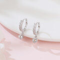 wholesale 925 Sterling Silver Elegant Moissanite Hoop Earrings With Leaf Vine Design And Dangling Solitaire-0-4