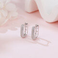 wholesale 925 Sterling Silver Elegant Moissanite-paved Silver Hoop Earrings-0-4