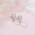 wholesale 925 Sterling Silver Elegant Silver Knot Earrings With Sparkling Central Moissanite-0-4