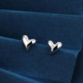 wholesale 925 Sterling Silver Silver Heart-shaped Earrings With Modern Design-0-3