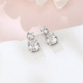 wholesale 925 Sterling Silver Elegant Double Moissanite Silver Stud Drop Earrings-0-4
