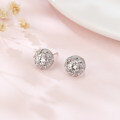 wholesale 925 Sterling Silver Elegant Floral Moissanite Stud Earrings: Luxury Jewelry Gift-0-1
