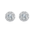 wholesale 925 Sterling Silver Elegant Floral Moissanite Stud Earrings: Luxury Jewelry Gift-0-5