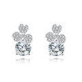 wholesale 925 Sterling Silver Elegant Floral Moissanite Stud Earrings In Silver-0-4