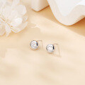 wholesale 925 Sterling Silver Elegant Silver Stud Earrings With Sparkling Gemstone Accents – Timeless Jewelry Piece-0-1
