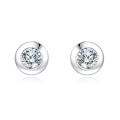 wholesale 925 Sterling Silver Elegant Silver Stud Earrings With Sparkling Gemstone Accents – Timeless Jewelry Piece-0-4