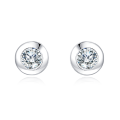 wholesale 925 Sterling Silver Elegant Silver Stud Earrings With Sparkling Gemstone Accents – Timeless Jewelry Piece-0-0