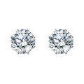 wholesale 925 Sterling Silver Elegant Silver Stud Earrings With Sparkling Round Moissanite-cut Design-0-0