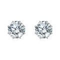 wholesale 925 Sterling Silver Elegant Silver Stud Earrings With Sparkling Round Moissanite-cut Design-0-5