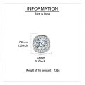 wholesale 925 Sterling Silver Elegant Square Moissanite Stud Earrings With Halo Setting In Plated with White Gold-0-3