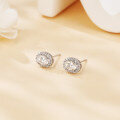 wholesale 925 Sterling Silver Elegant Moissanite Stud Earrings With Classic Halo Design – Luxury Jewelry-0-1