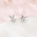 wholesale 925 Sterling Silver Elegant Butterfly Moissanite Stud Earrings In Sterling Silver-0-1