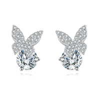 wholesale 925 Sterling Silver Elegant Butterfly Moissanite Stud Earrings In Sterling Silver-undefined
