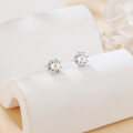 wholesale 925 Sterling Silver Elegant Moissanite Stud Earrings In Silver: Timeless Beauty Meets Modern Simplicity-0-1