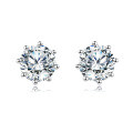wholesale 925 Sterling Silver Elegant Moissanite Stud Earrings In Silver: Timeless Beauty Meets Modern Simplicity-0-4