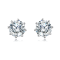 wholesale 925 Sterling Silver Elegant Moissanite Stud Earrings In Silver: Timeless Beauty Meets Modern Simplicity-0-0