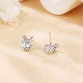 wholesale 925 Sterling Silver Elegant Moissanite Bow Earrings In Sterling Silver-0-4