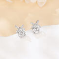 wholesale 925 Sterling Silver Elegant Moissanite Bow Earrings In Sterling Silver-0-1
