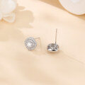 wholesale 925 Sterling Silver Elegant Moissanite-studded Silver Stud Earrings: Timeless Beauty For Everyday Luxury-0-1