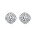 wholesale 925 Sterling Silver Elegant Moissanite-studded Silver Stud Earrings: Timeless Beauty For Everyday Luxury-0-4