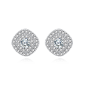 wholesale 925 Sterling Silver Elegant Moissanite-studded Silver Stud Earrings: Timeless Beauty For Everyday Luxury-0-0